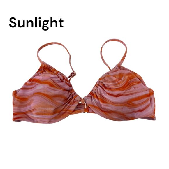 Y2K Vintage Style Womens SZ M Swirl Pattern Bikini Top NO SIZE TAGS OR MATERIAL - Picture 1 of 11